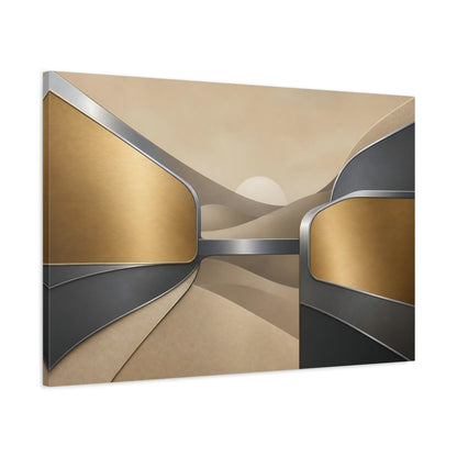 Main Mockup. Abstract Metal Dunes shown as canvas print