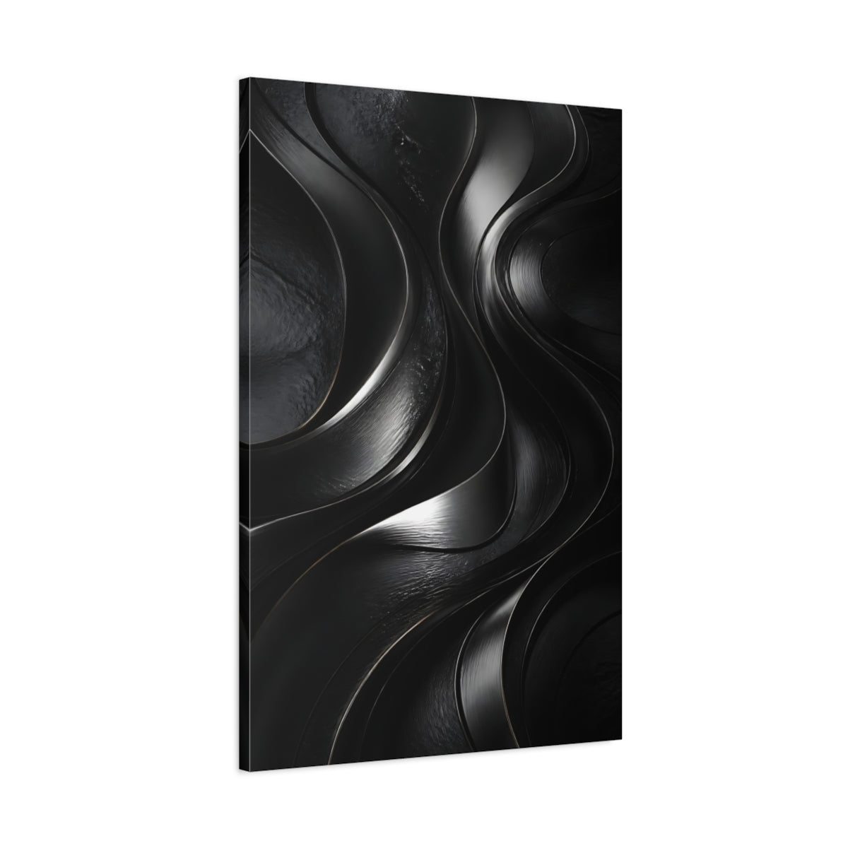 Main Mockup. Abstract Metal Ribbon Flow shown as canvas print