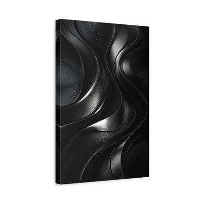 Side Mockup 4. Abstract Metal Ribbon Flow shown as canvas print