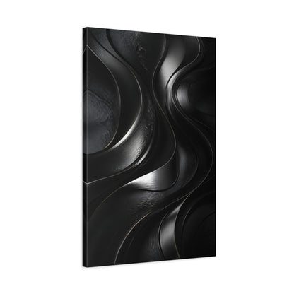 Side Mockup 2. Abstract Metal Ribbon Flow shown as canvas print