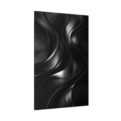 Side Mockup 1. Abstract Metal Ribbon Flow shown as canvas print