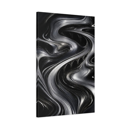 Main Mockup. Abstract Metallic Bridge Flow shown as canvas print
