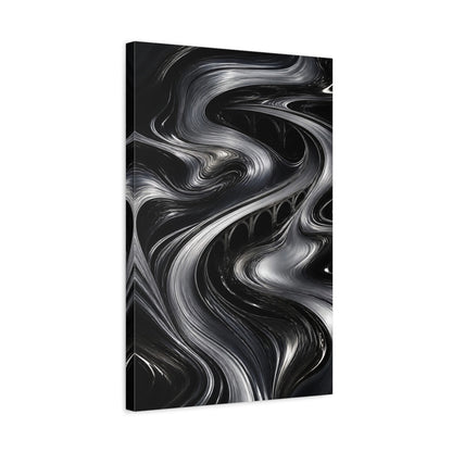 Side Mockup 3. Abstract Metallic Bridge Flow shown as canvas print