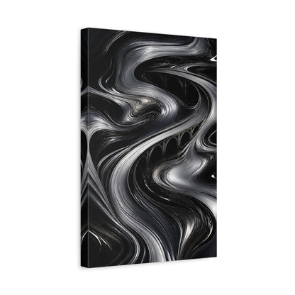 Side Mockup 4. Abstract Metallic Bridge Flow shown as canvas print
