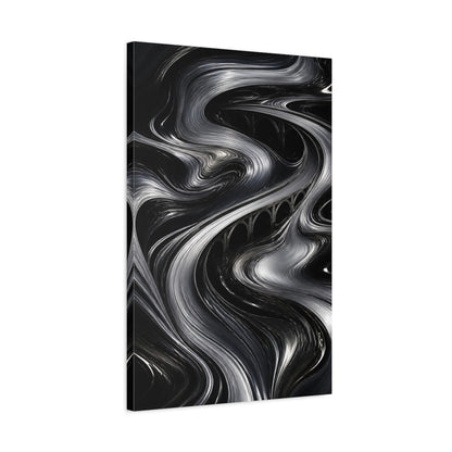 Side Mockup 2. Abstract Metallic Bridge Flow shown as canvas print