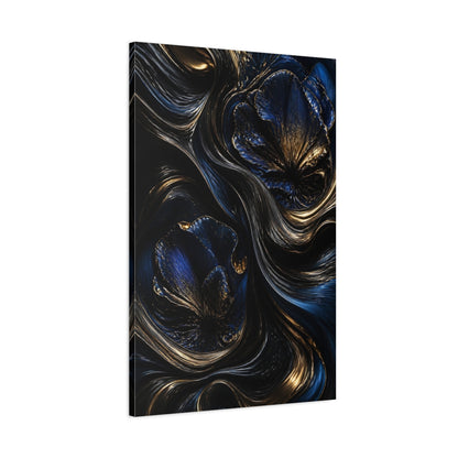 Main Mockup. Abstract Metallic Flower shown as canvas print