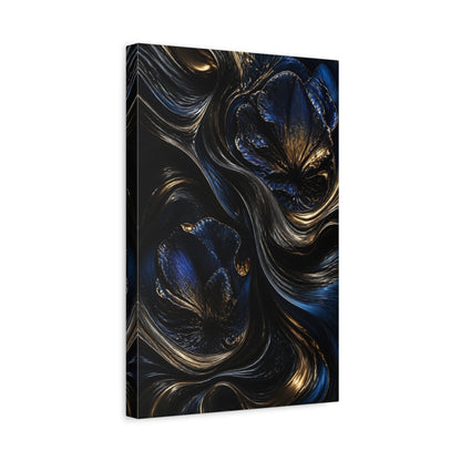 Side Mockup 4. Abstract Metallic Flower shown as canvas print