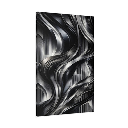 Main Mockup. Abstract Metallic Ribbons shown as canvas print