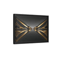Side Mockup 6. Abstract Metallic Waves Black And Gold Abstract shown as stretched canvas wall art