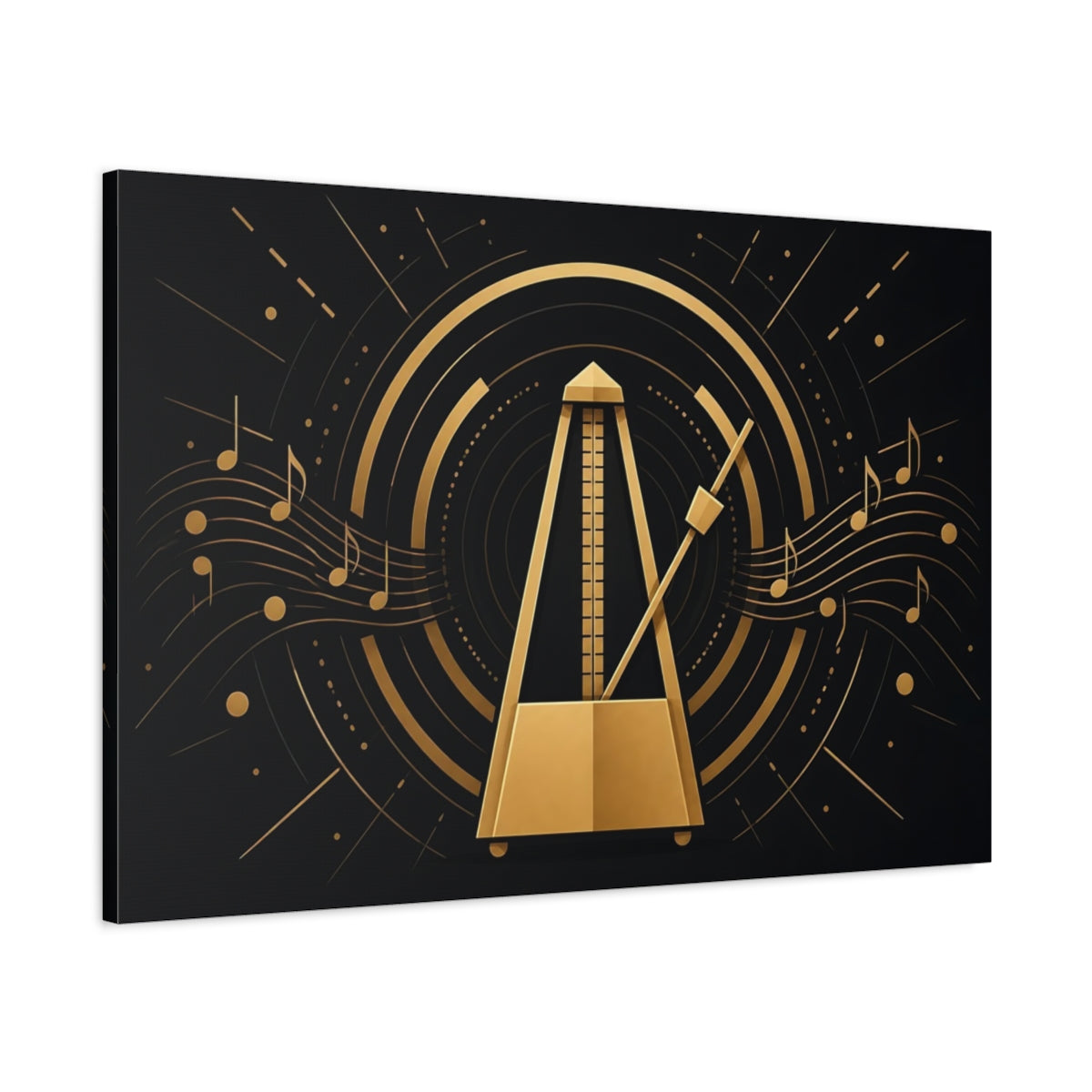 Main Mockup. Abstract Metronome Golden Metronome shown as canvas print