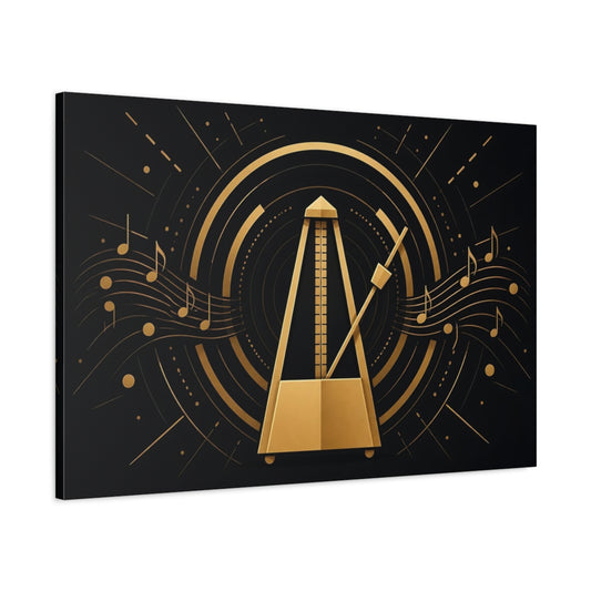 Main Mockup. Abstract Metronome Golden Metronome shown as canvas print