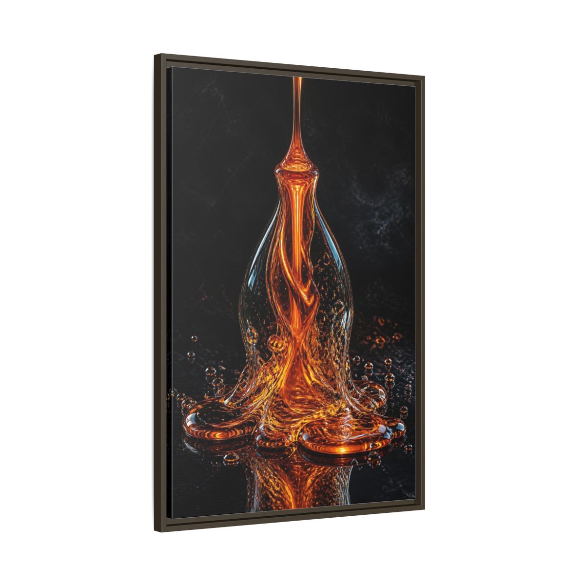 Main Mockup. Abstract Molten Liquid Orange Molten Liquid shown as stretched canvas wall art