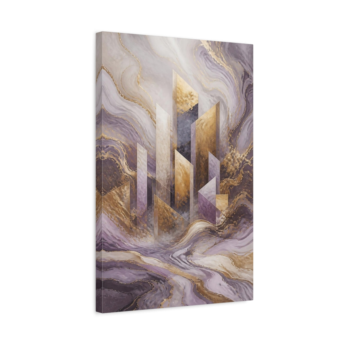 Side Mockup 3. Abstract Monolith Accent shown as canvas print