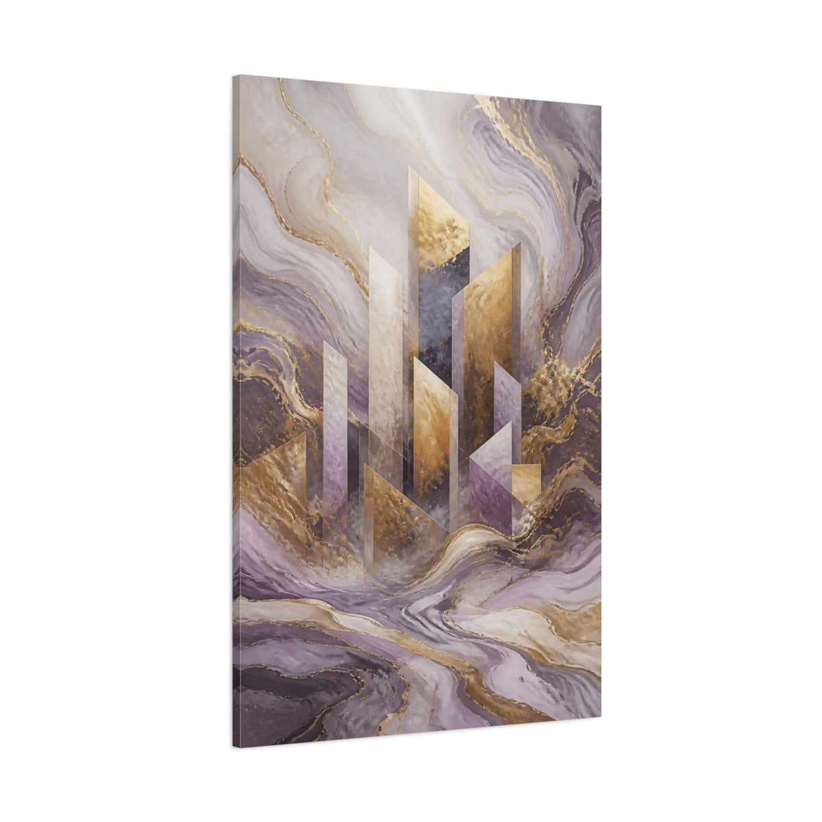 Side Mockup 1. Abstract Monolith Accent shown as canvas print