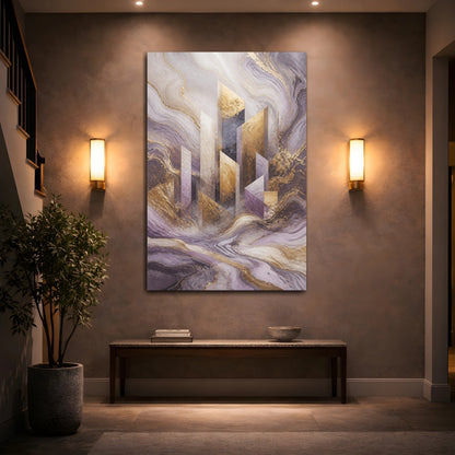 Mockup 2. Abstract Monolith Accent shown as canvas print