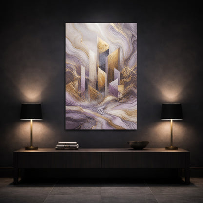 Mockup 3. Abstract Monolith Accent shown as canvas print