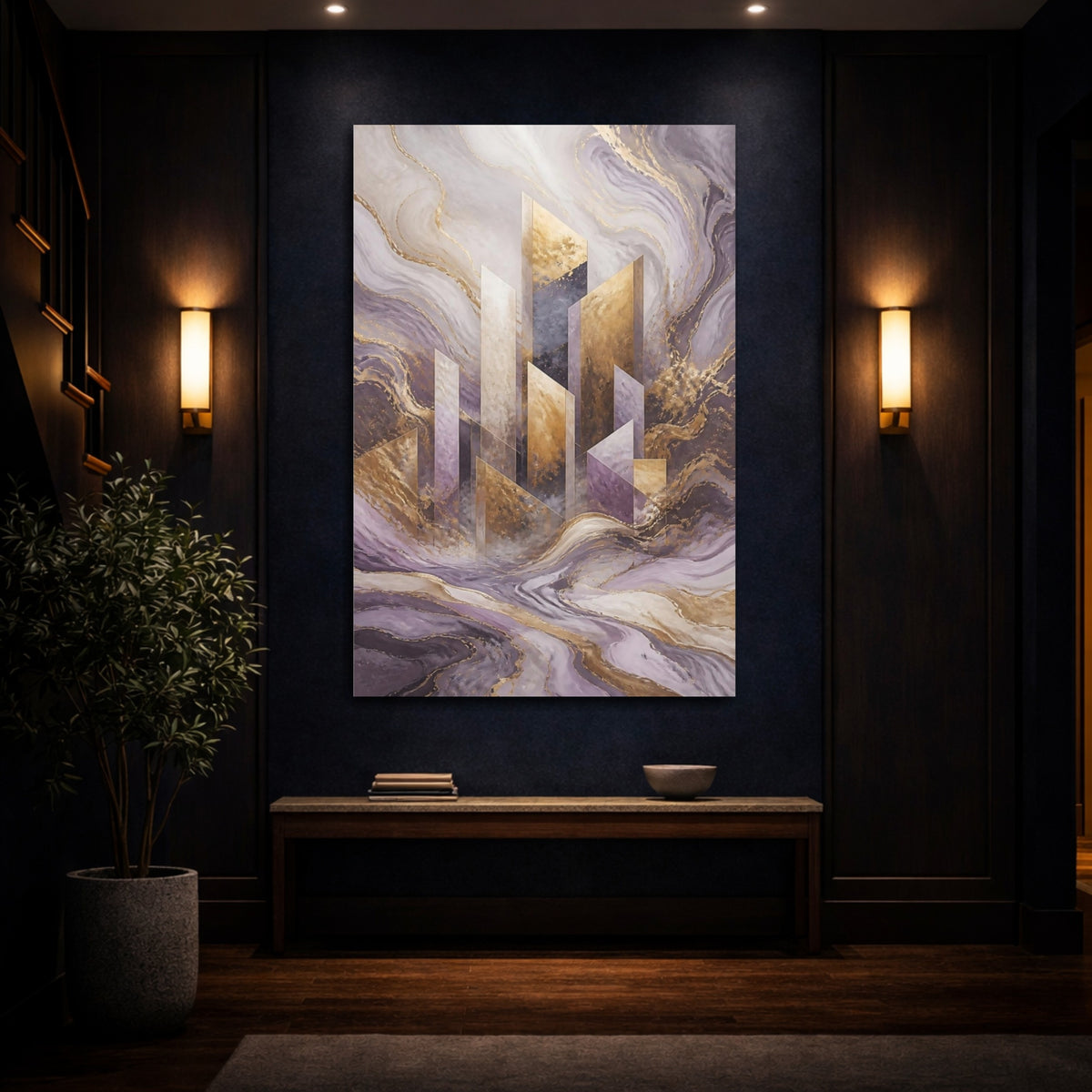 Mockup 4. Abstract Monolith Accent shown as canvas print