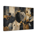 Side Mockup 4. Abstract Moon Gold Black Abstract shown as stretched canvas wall art