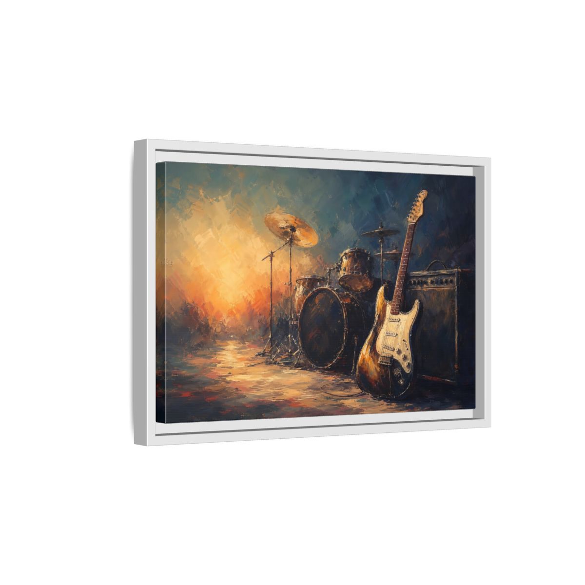 Side Mockup 4. Abstract Musical Instruments Music Instruments Abstract shown as framed canvas print