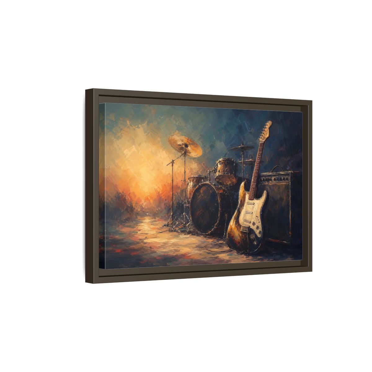 Side Mockup 5. Abstract Musical Instruments Music Instruments Abstract shown as framed canvas print
