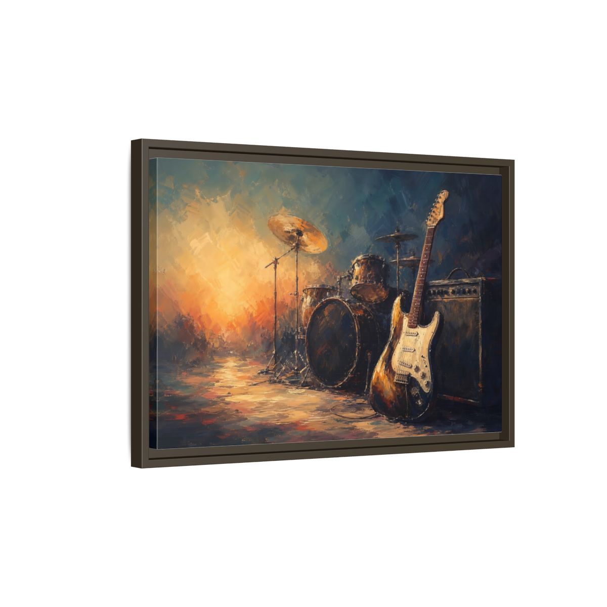 Side Mockup 2. Abstract Musical Instruments Music Instruments Abstract shown as framed canvas print