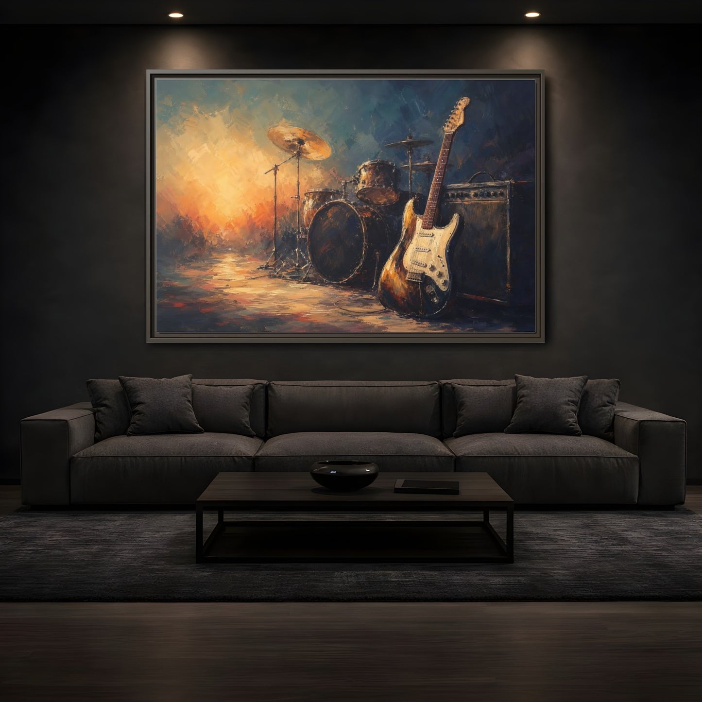 Mockup 3. Abstract Musical Instruments Music Instruments Abstract shown as framed canvas print