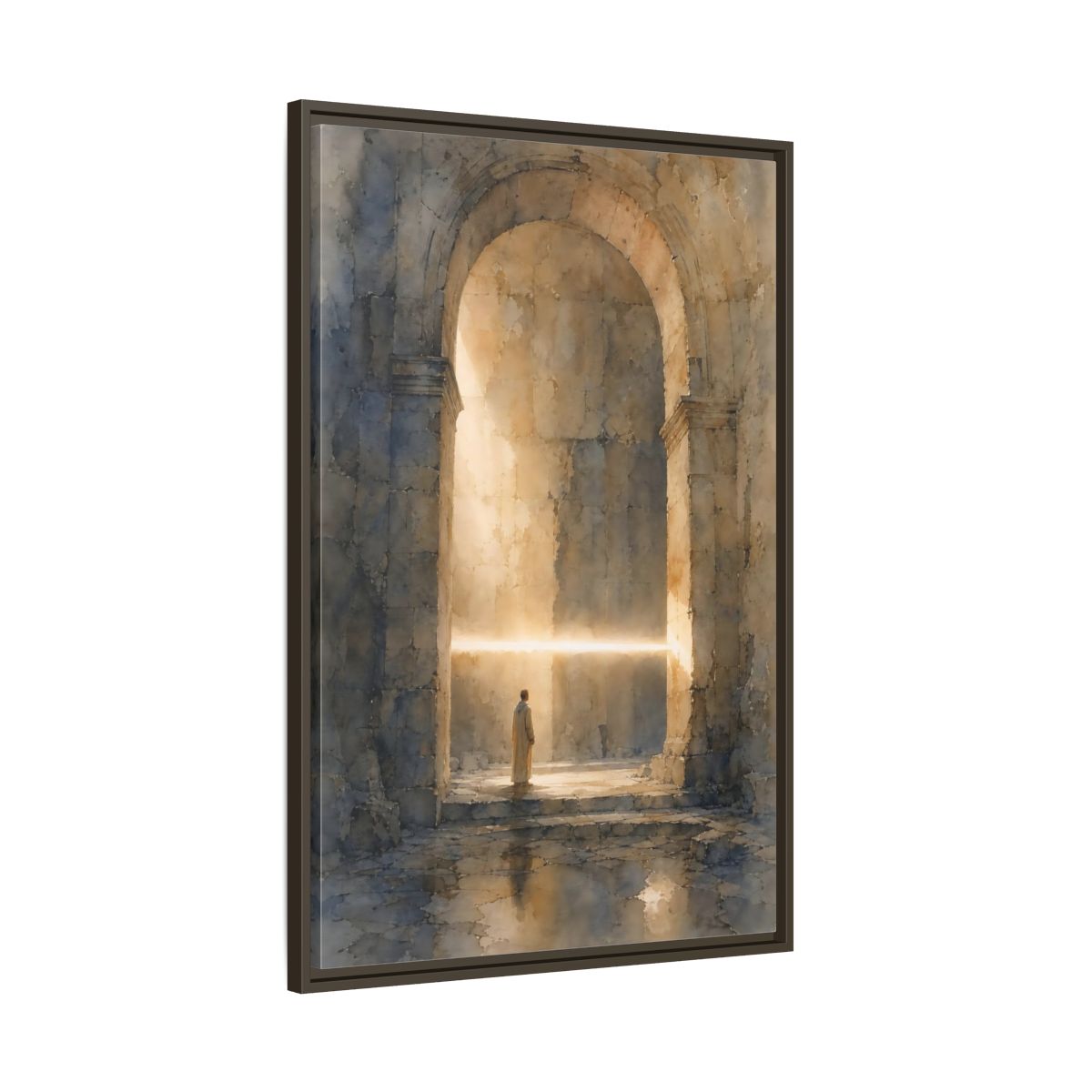 Main Mockup. Abstract Mystic Archway Golden Light Arch shown as stretched canvas wall art