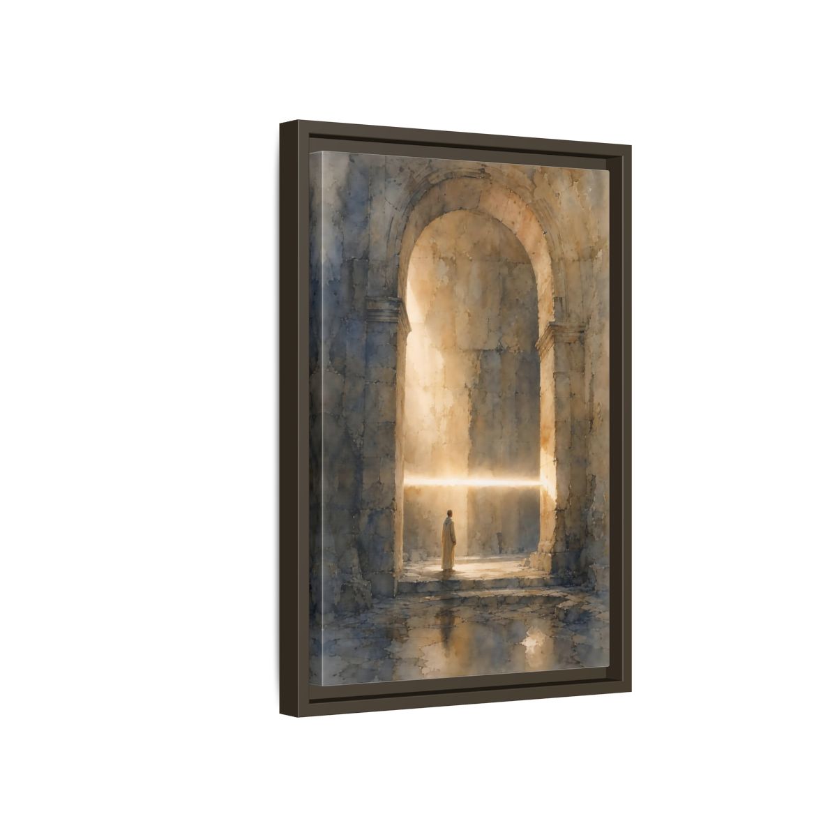 Side Mockup 5. Abstract Mystic Archway Golden Light Arch shown as stretched canvas wall art