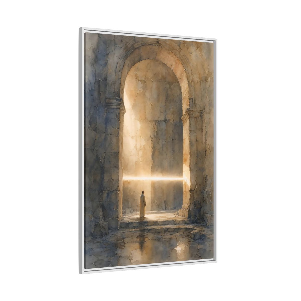 Side Mockup 7. Abstract Mystic Archway Golden Light Arch shown as stretched canvas wall art