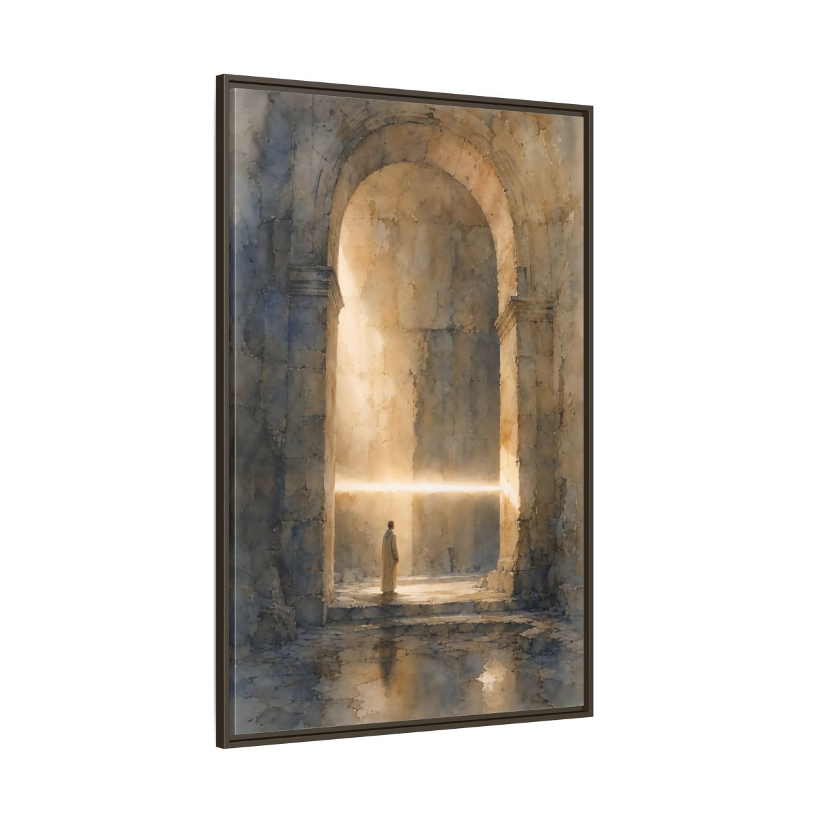 Side Mockup 8. Abstract Mystic Archway Golden Light Arch shown as stretched canvas wall art