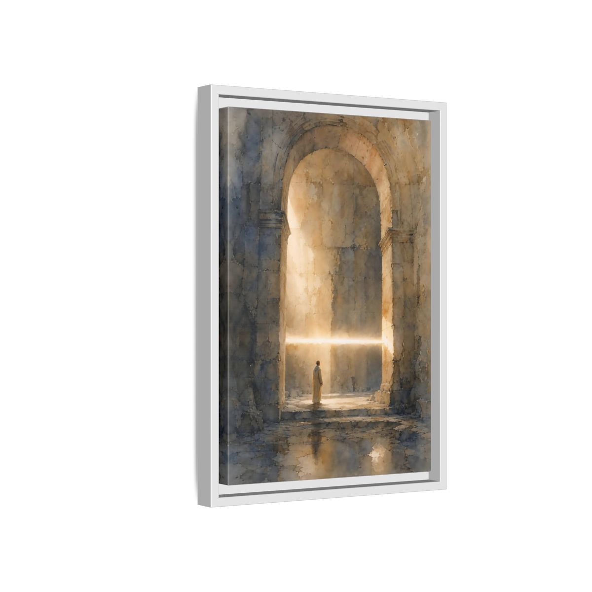 Side Mockup 4. Abstract Mystic Archway Golden Light Arch shown as stretched canvas wall art