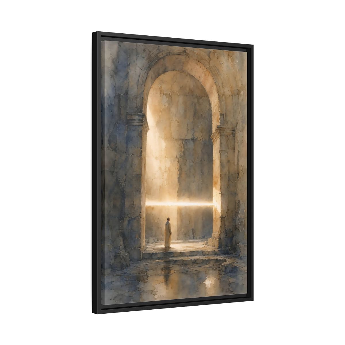 Side Mockup 14. Abstract Mystic Archway Golden Light Arch shown as stretched canvas wall art