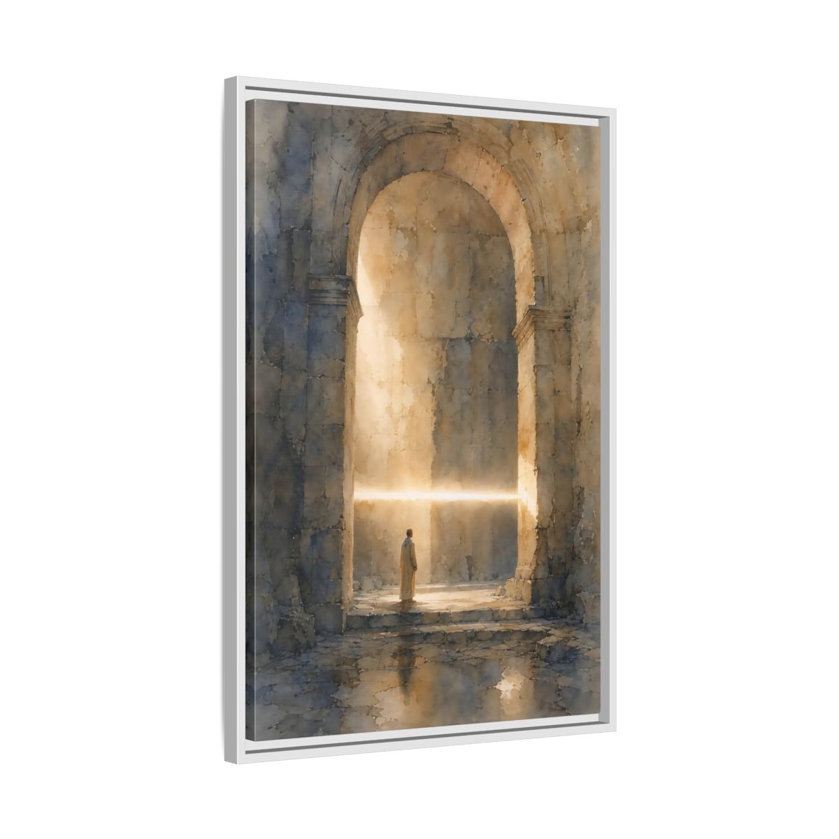 Side Mockup 10. Abstract Mystic Archway Golden Light Arch shown as stretched canvas wall art