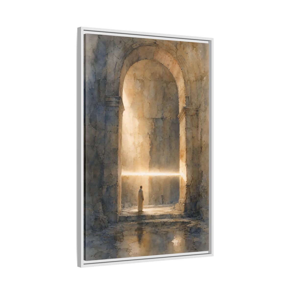 Side Mockup 9. Abstract Mystic Archway Golden Light Arch shown as stretched canvas wall art