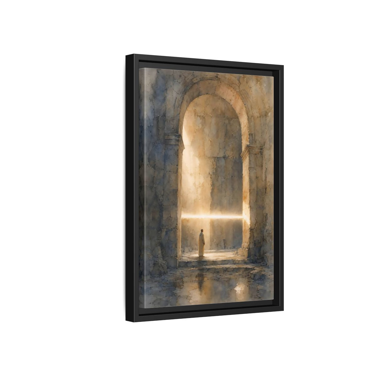 Side Mockup 6. Abstract Mystic Archway Golden Light Arch shown as stretched canvas wall art