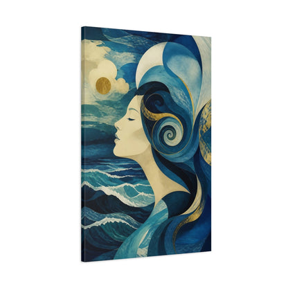 Main Mockup. Abstract Ocean Profile shown as canvas print