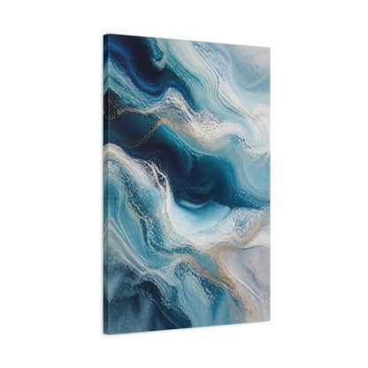 Side Mockup 2. Abstract Ocean Waves shown as canvas print