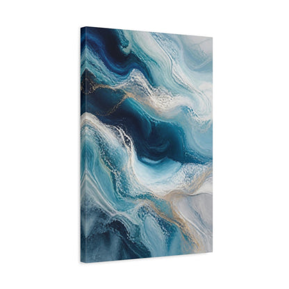 Side Mockup 3. Abstract Ocean Waves shown as canvas print