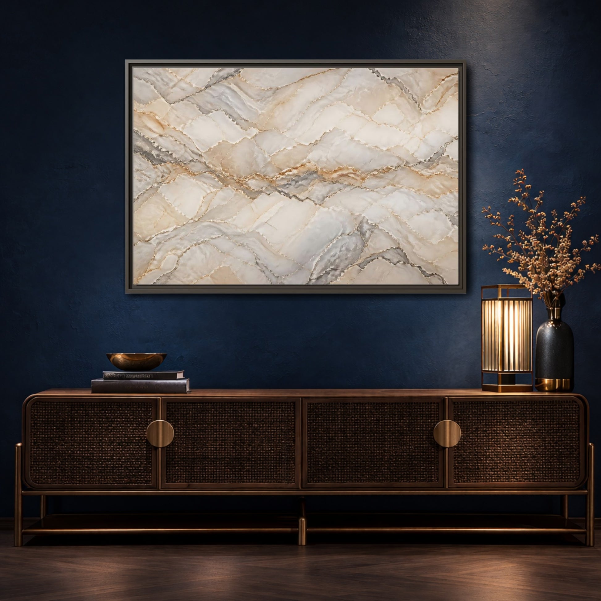 Mockup 4. Abstract Onyx Marble Onyx Marble Pattern shown as stretched canvas wall art
