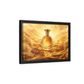 Side Mockup 6. Abstract Perfume Bottle Gold Perfume Bottle shown as stretched canvas wall art