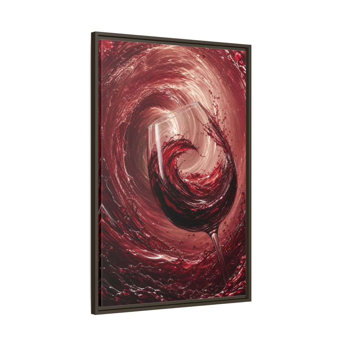 Abstract Red Wine Splash Framed Canvas Wall Art - Dining Room, Above Sideboard shown as canvas wall art