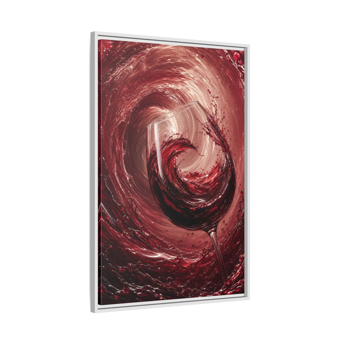 Abstract Red Wine Splash Framed Canvas Wall Art - Dining Room, Above Sideboard shown as canvas wall art