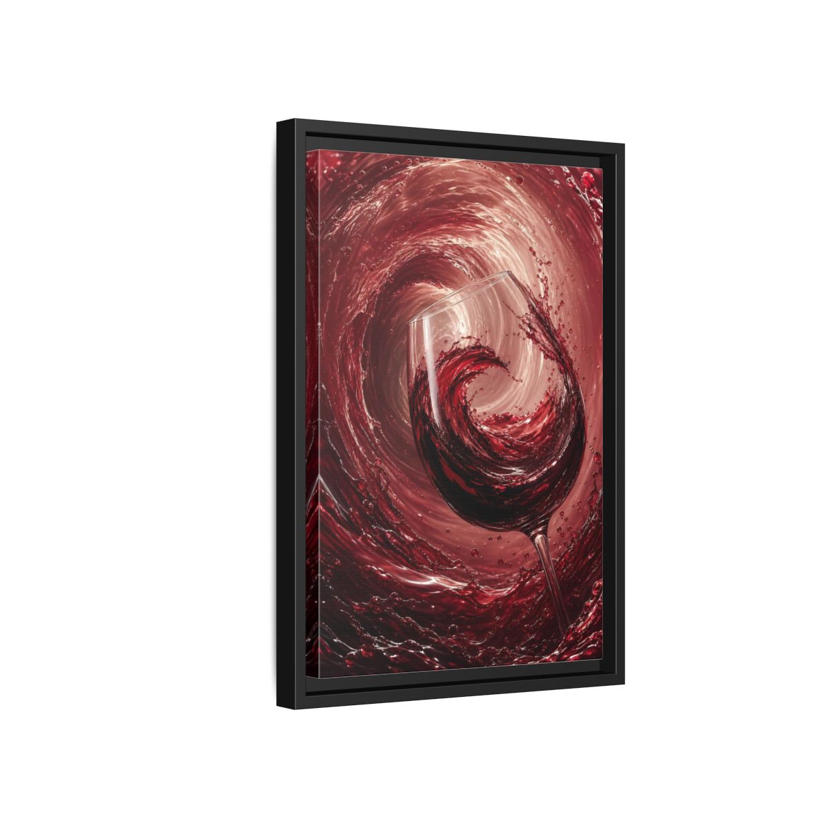 Abstract Red Wine Splash Framed Canvas Wall Art - Dining Room, Above Sideboard shown as canvas wall art