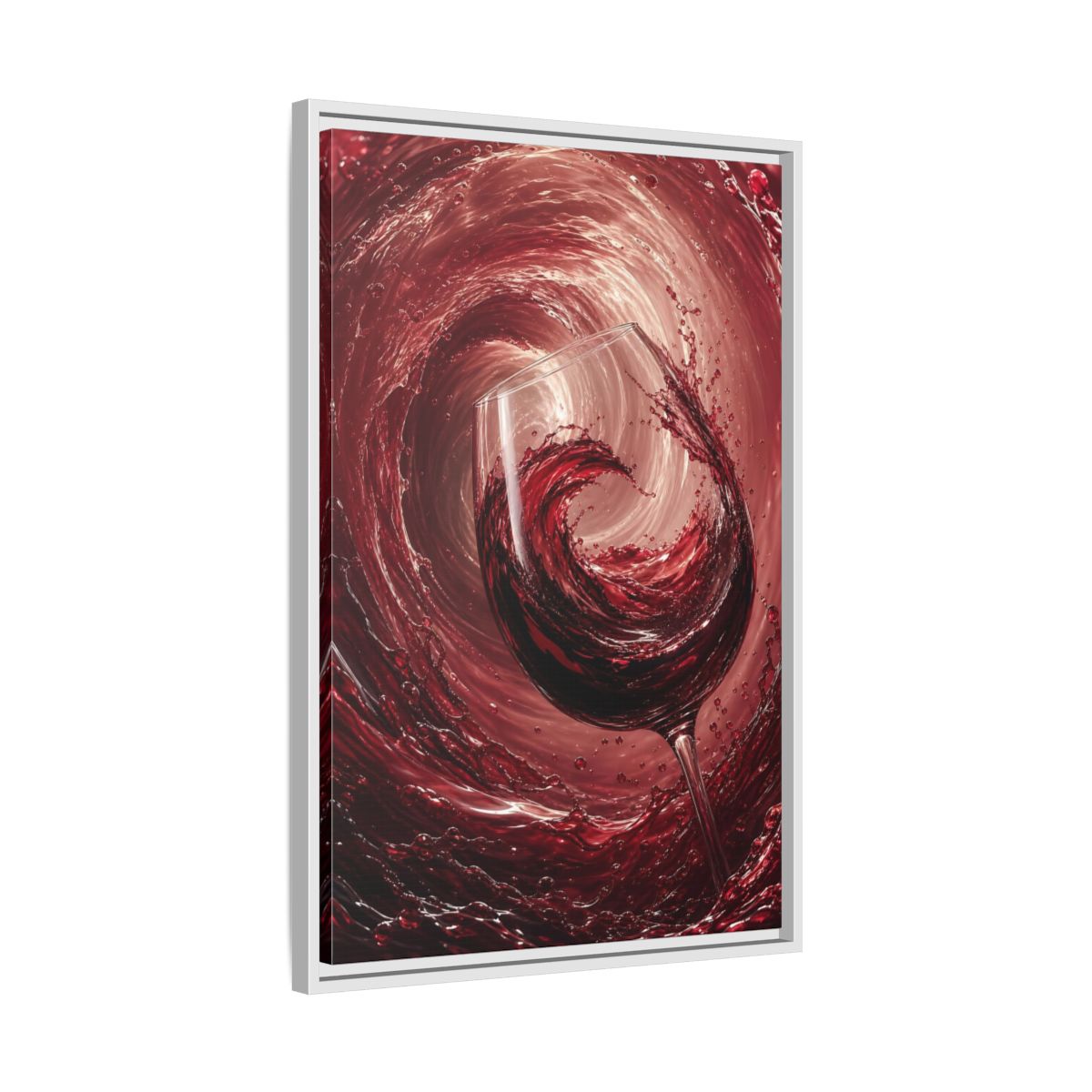 Abstract Red Wine Splash Framed Canvas Wall Art - Dining Room, Above Sideboard shown as canvas wall art