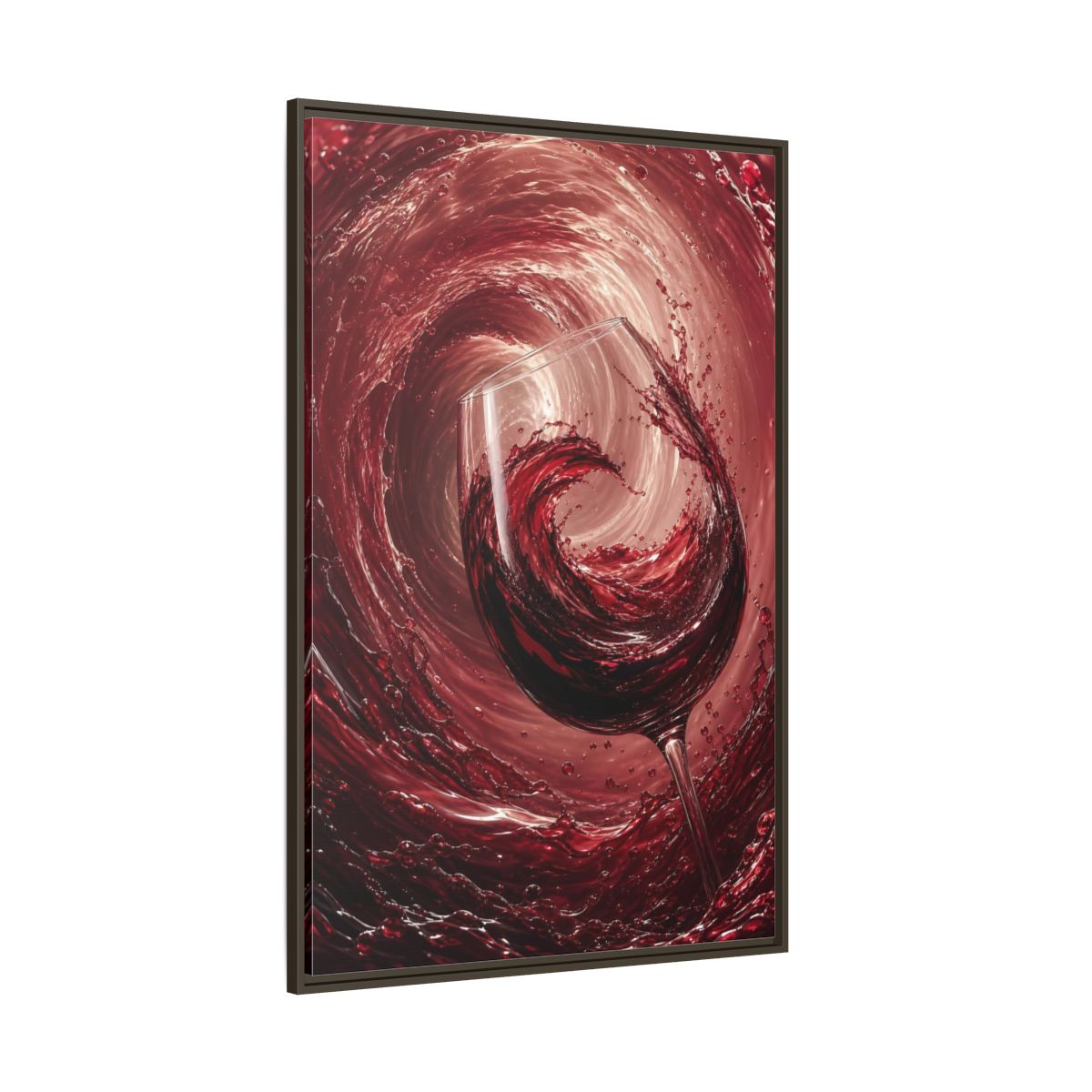 Abstract Red Wine Splash Framed Canvas Wall Art - Dining Room, Above Sideboard shown as canvas wall art
