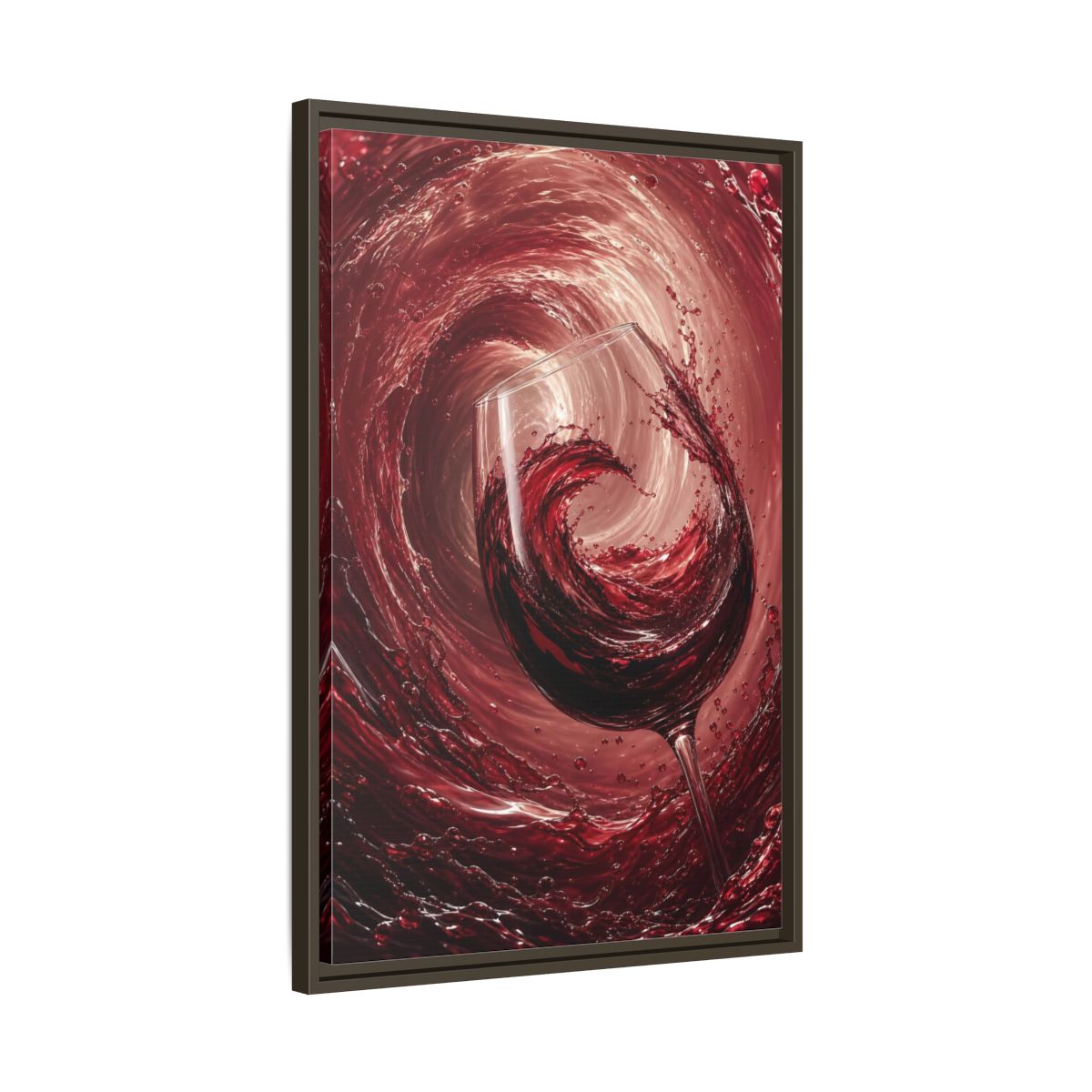 Abstract Red Wine Splash Framed Canvas Wall Art - Dining Room, Above Sideboard shown as canvas wall art