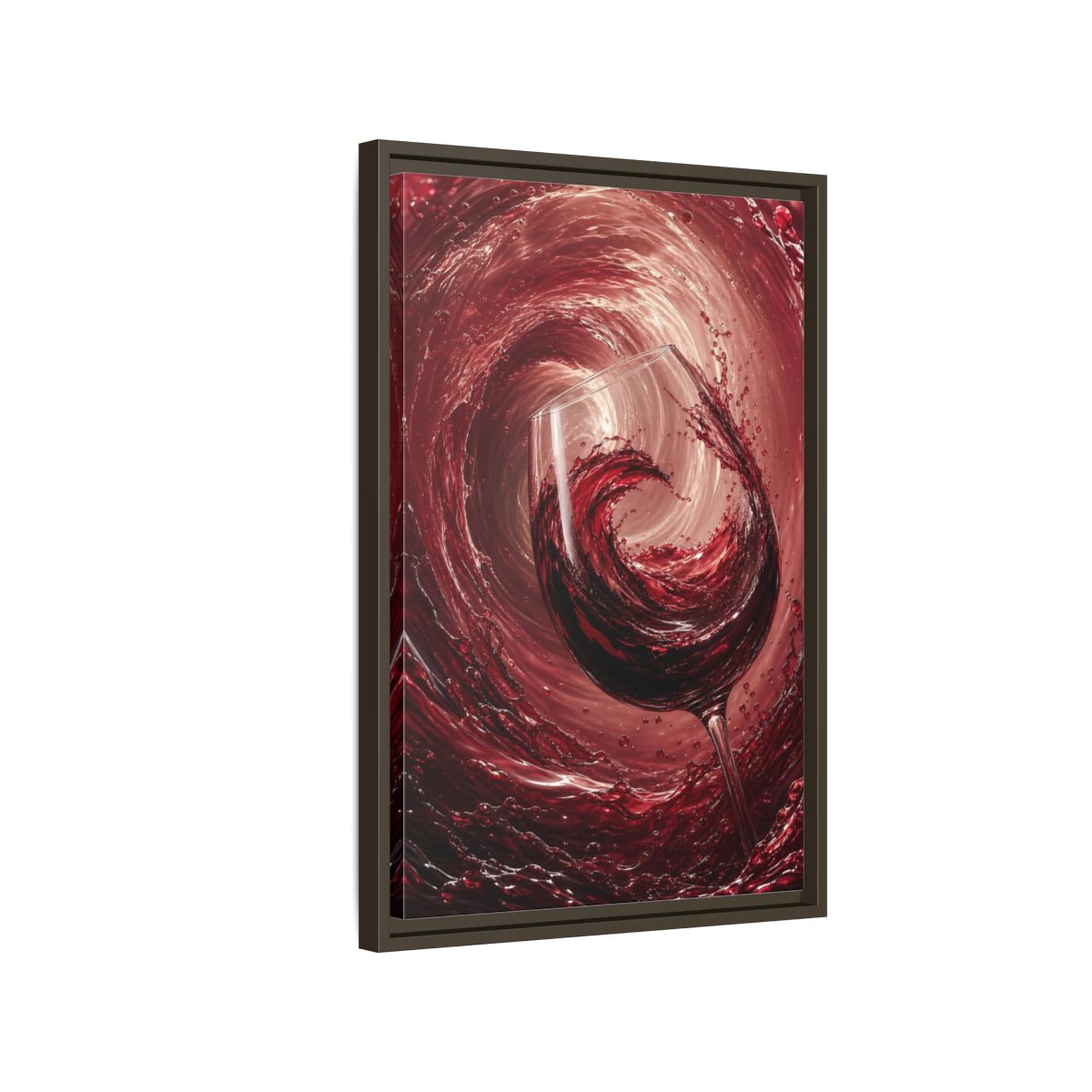 Abstract Red Wine Splash Framed Canvas Wall Art - Dining Room, Above Sideboard shown as canvas wall art