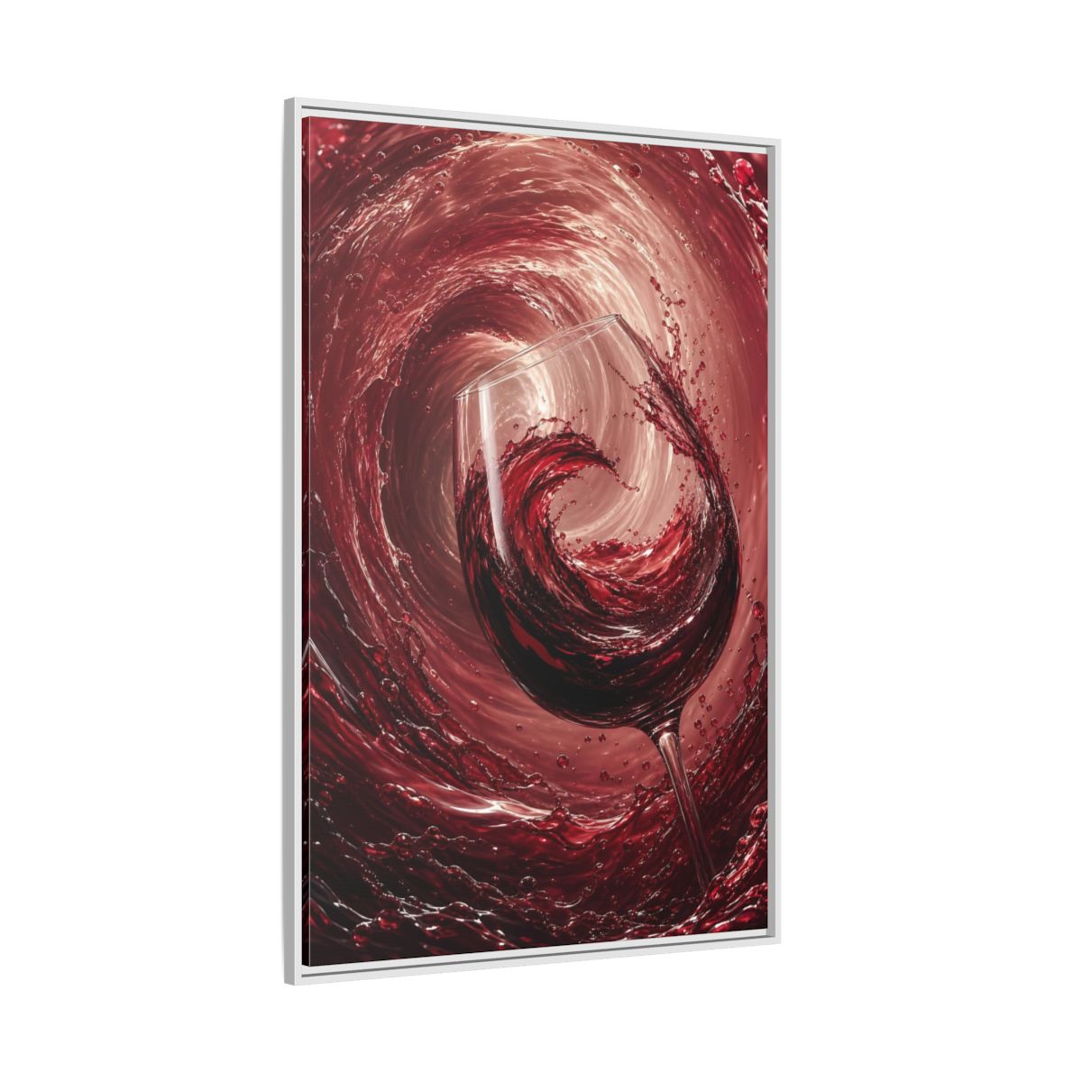 Abstract Red Wine Splash Framed Canvas Wall Art - Dining Room, Above Sideboard shown as canvas wall art