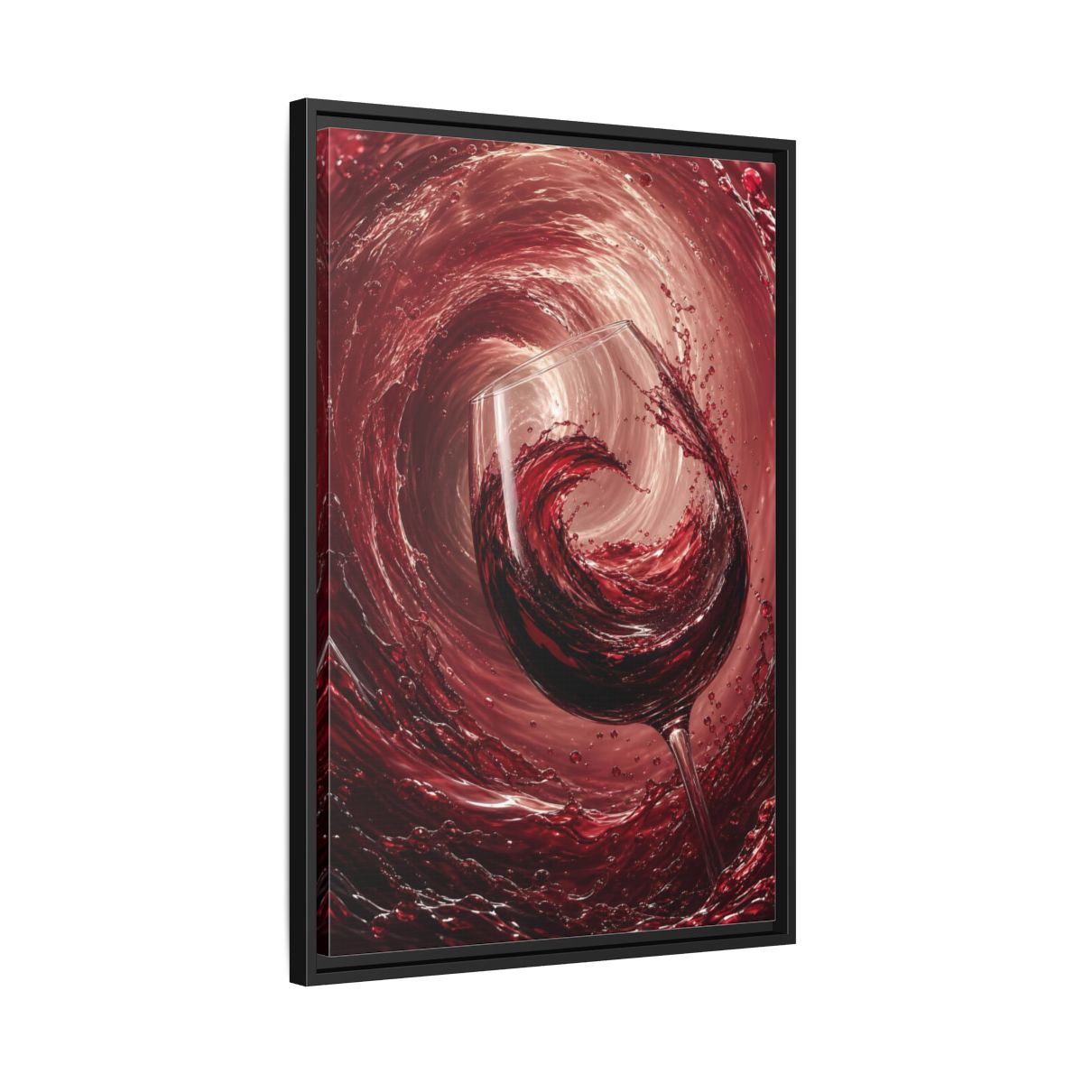 Abstract Red Wine Splash Framed Canvas Wall Art - Dining Room, Above Sideboard shown as canvas wall art