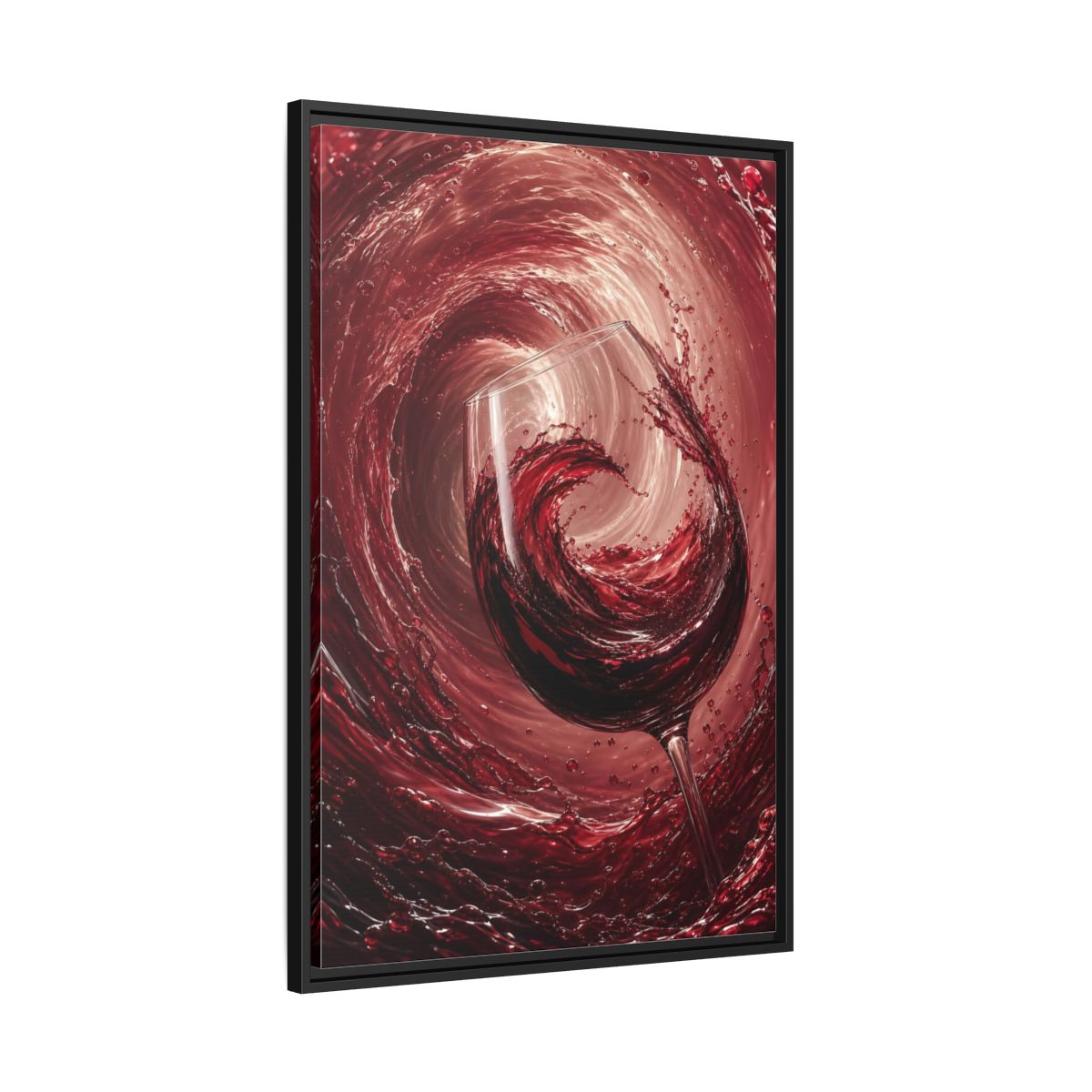 Abstract Red Wine Splash Framed Canvas Wall Art - Dining Room, Above Sideboard shown as canvas wall art